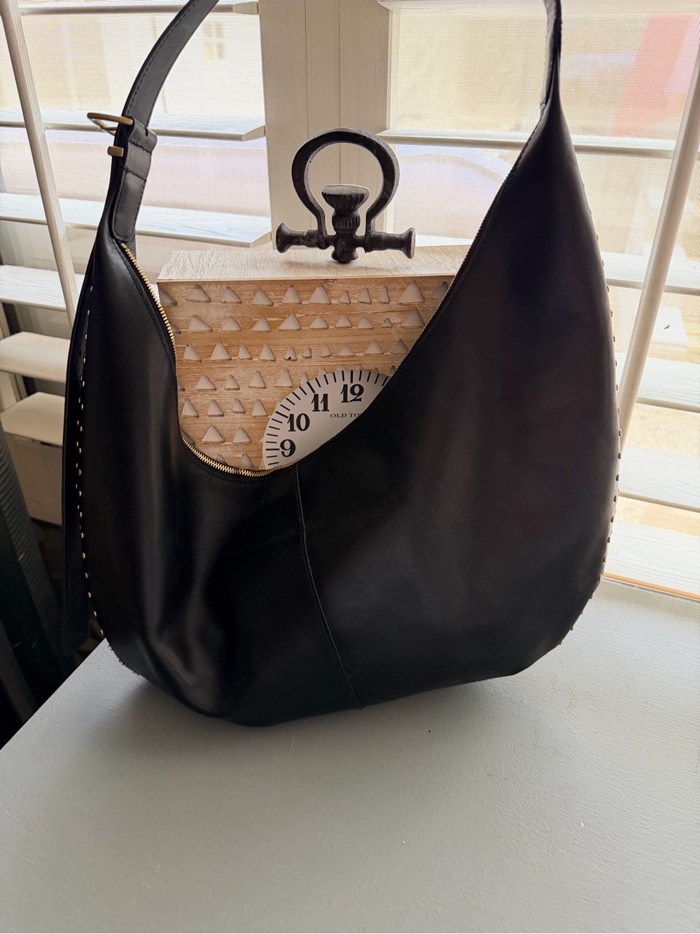 Madewell Black Leather Crescent Shoulder Bag
